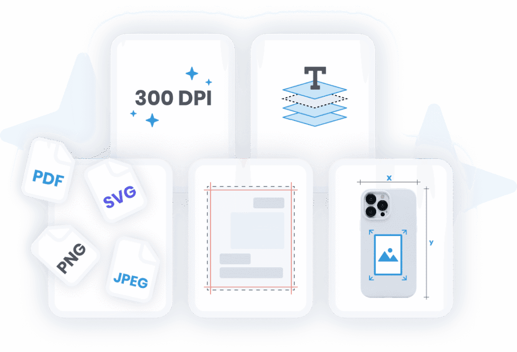 Print automation dashboard showing export settings and production-ready file generation